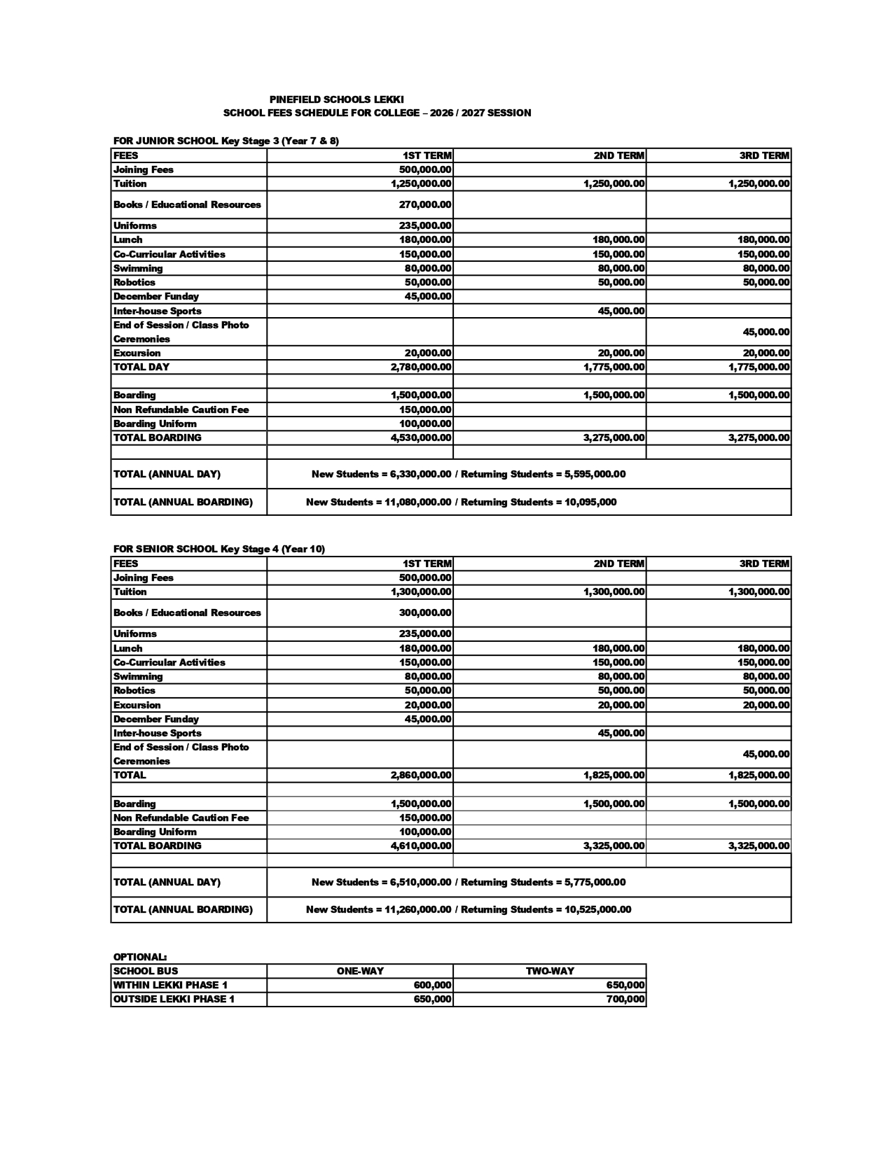 COLLEGE SCHOOL FEES (YEAR 7, 8 & 10) 2026-2027_page-0001